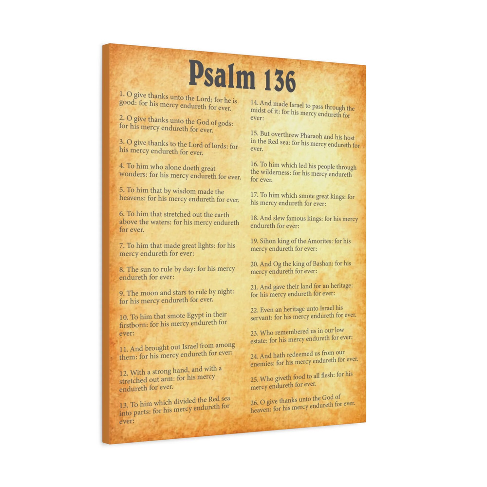 Scripture Walls Psalm 136 Gold Bible Chapter Canvas Christian Wall Art